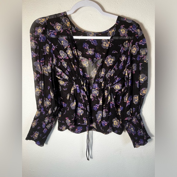 Ganni Printed Georgette Blouse Size 32 or XXS - Picture 7 of 10